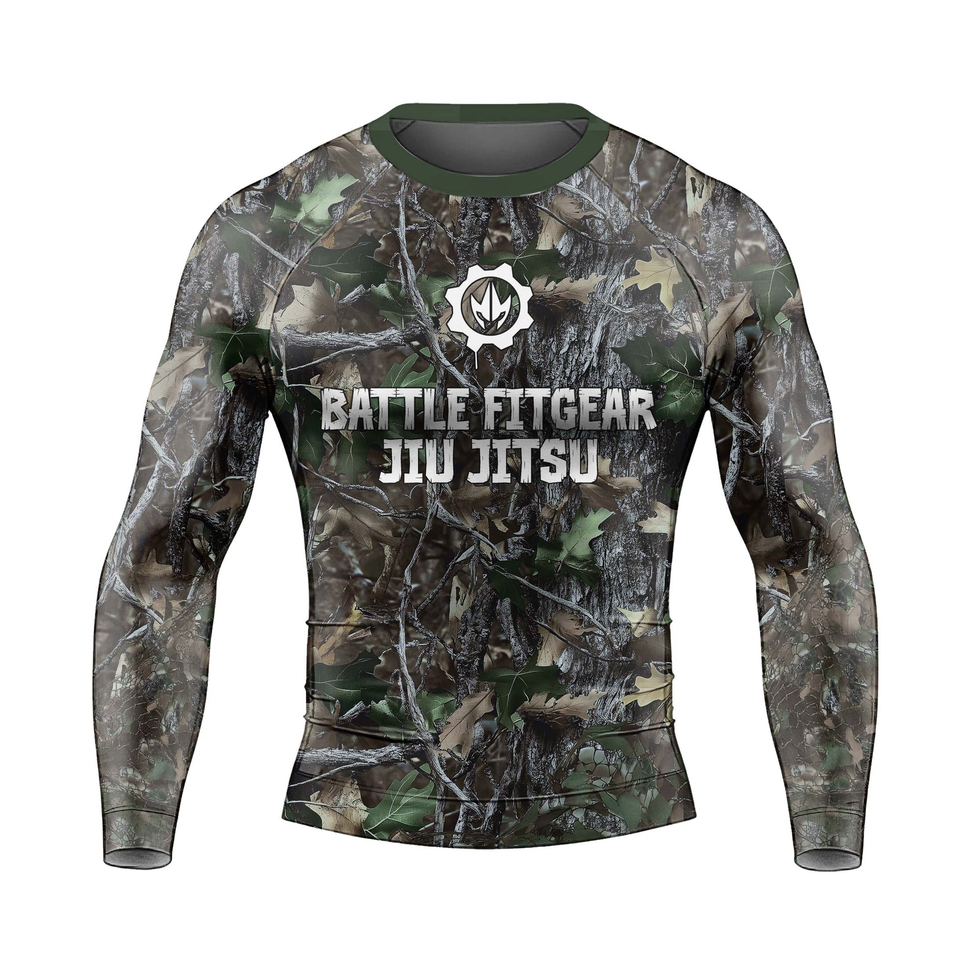 Forest Camouflage Jiu Jitsu Men's Long Sleeve Rash Guard