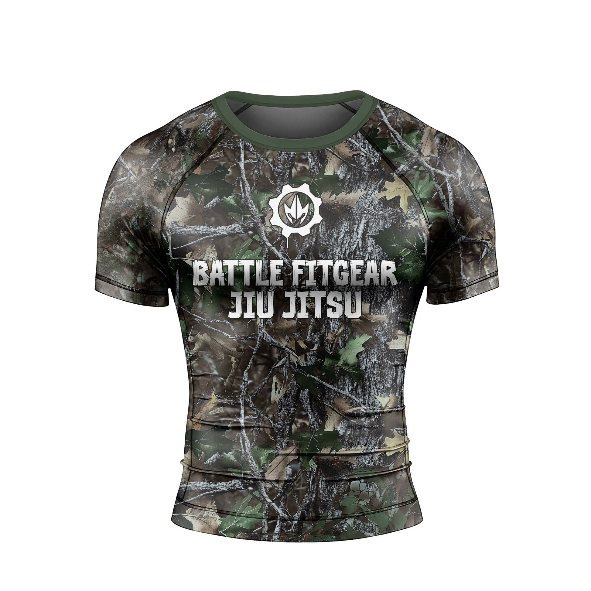 Forest Camouflage Jiu Jitsu Men's Short Sleeve Rash Guard
