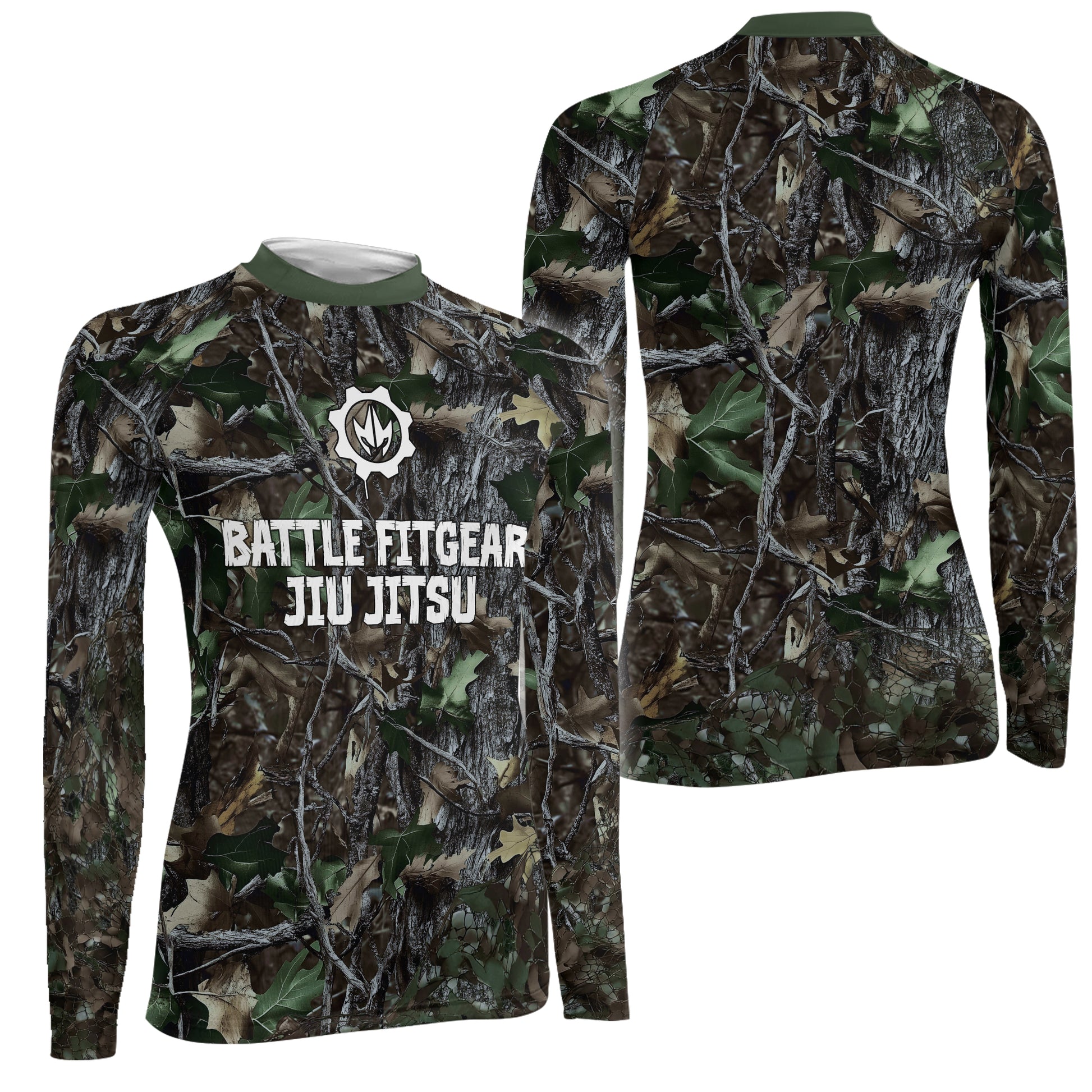 Forest Camouflage Jiu Jitsu Women's Long Sleeve Rash Guard
