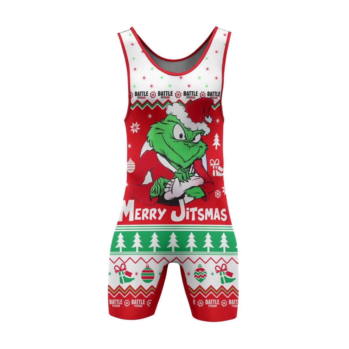 Funny Santa Grinch Wrestling Singlets - BattleFitGear