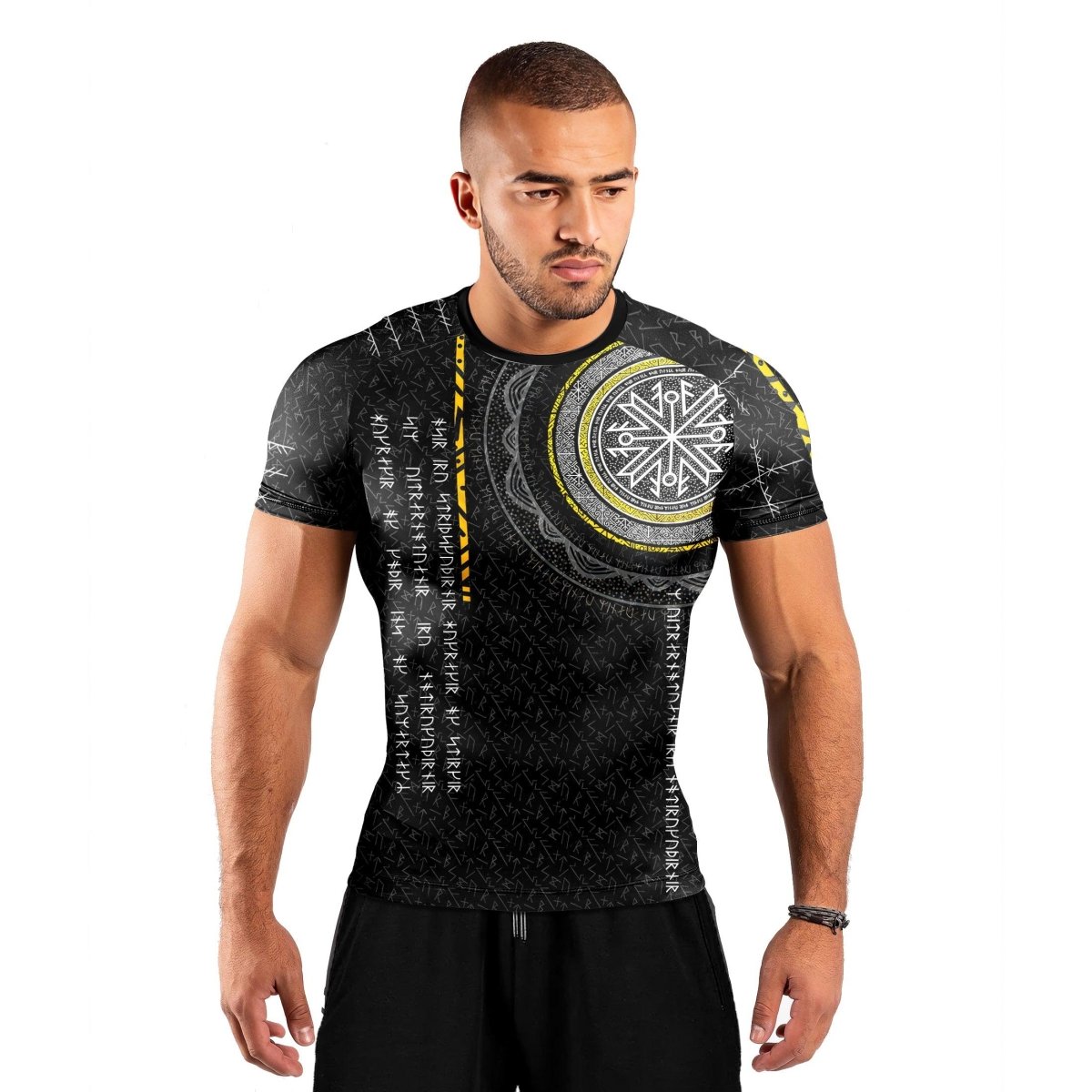 Viking Norse Rune Men's Short Sleeve Rash Guard - BattleFitGear