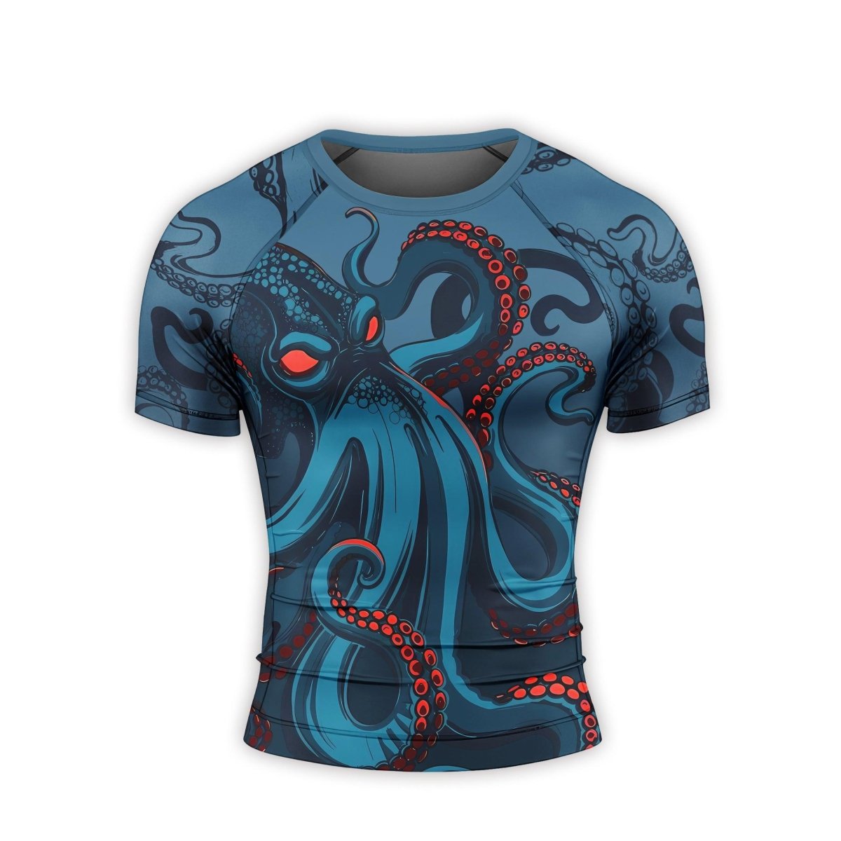 Dark Sea Octopus Men's Short Sleeve Rash Guard - BattleFitGear