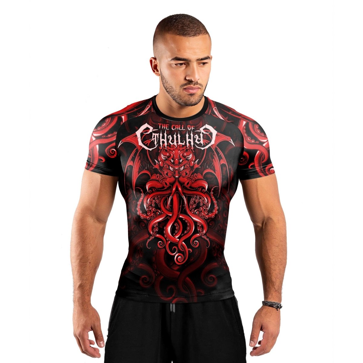 The Call Of Cthulhu RED Short Sleeve Rash Guard - BattleFitGear