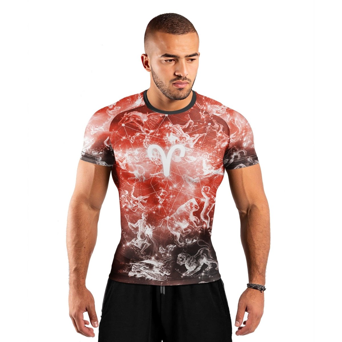 Personalized Zodiac Aries Short Sleeve Rash Guard - BattleFitGear