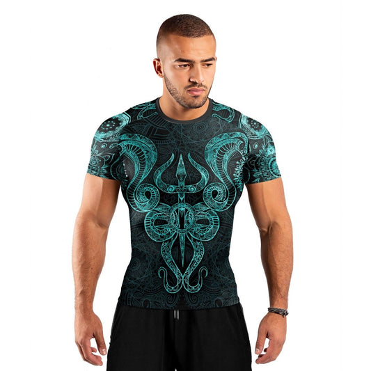 Snake King Vasuki Men's Short Sleeve Rash Guard - BattleFitGear