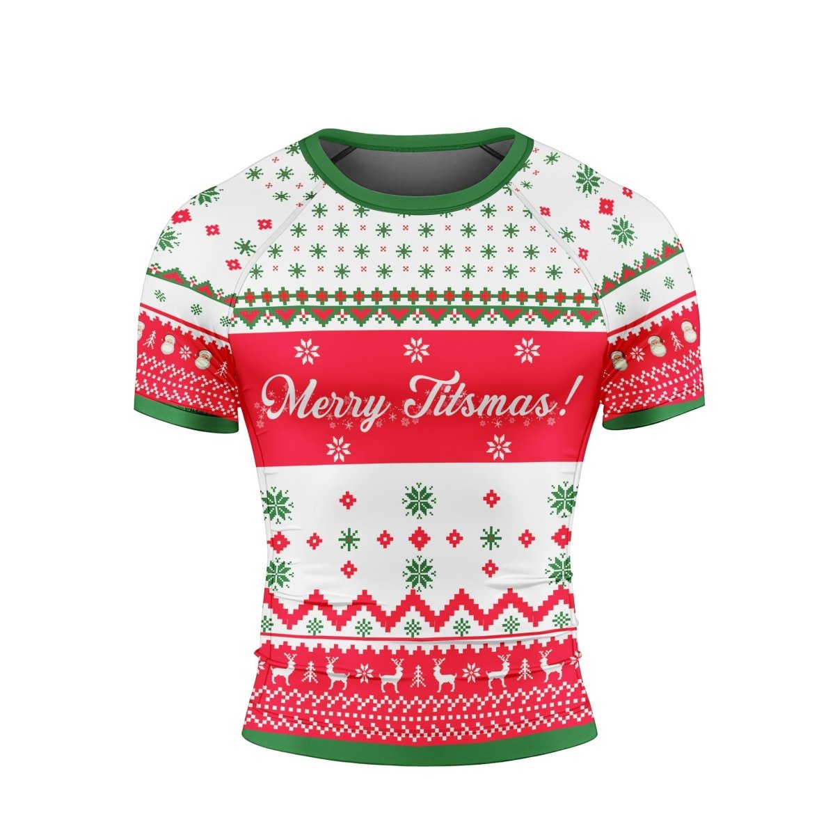 Merry Jitsmas Short Sleeve Rash Guard - BattleFitGear