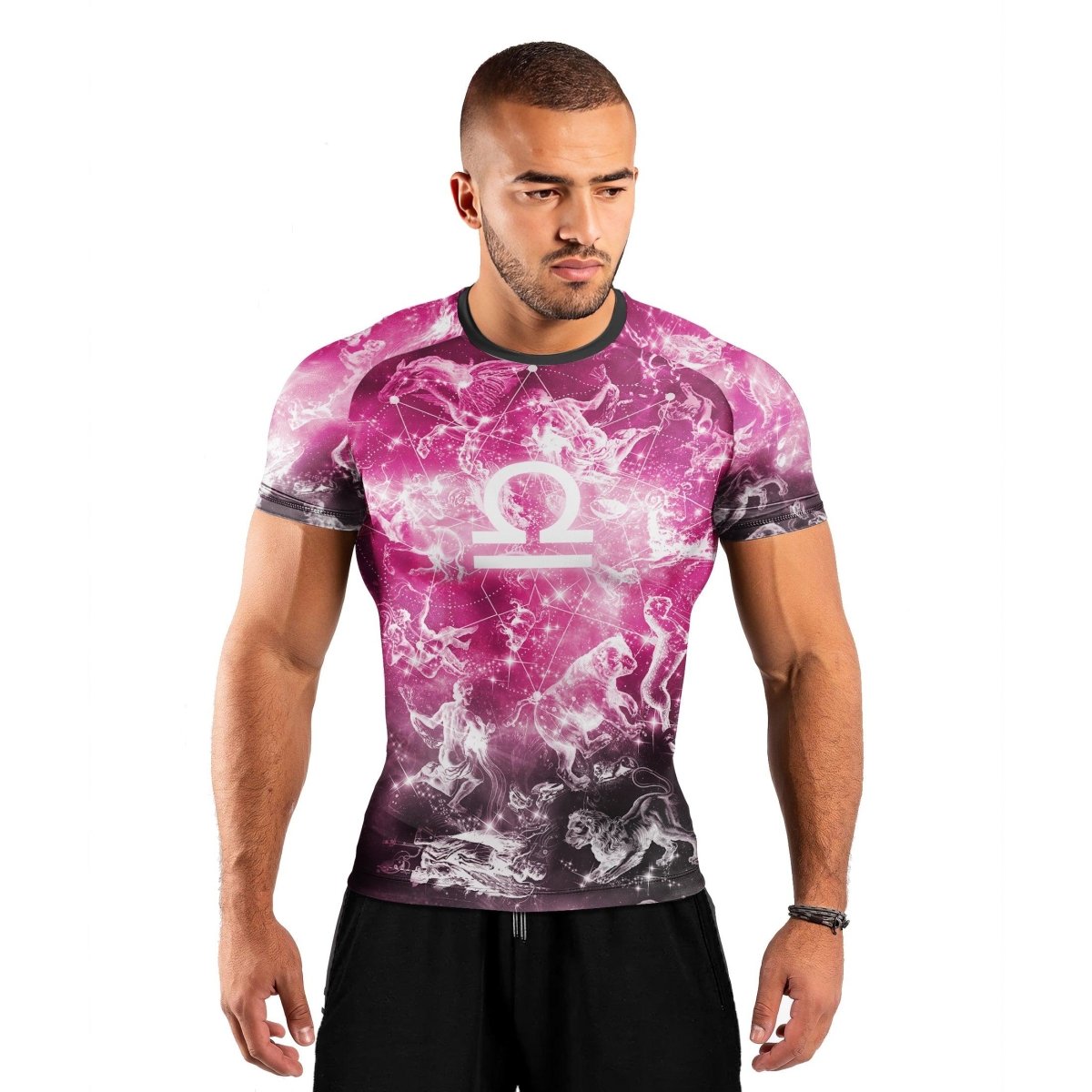 Personalized Zodiac Libra Short Sleeve Rash Guard - BattleFitGear