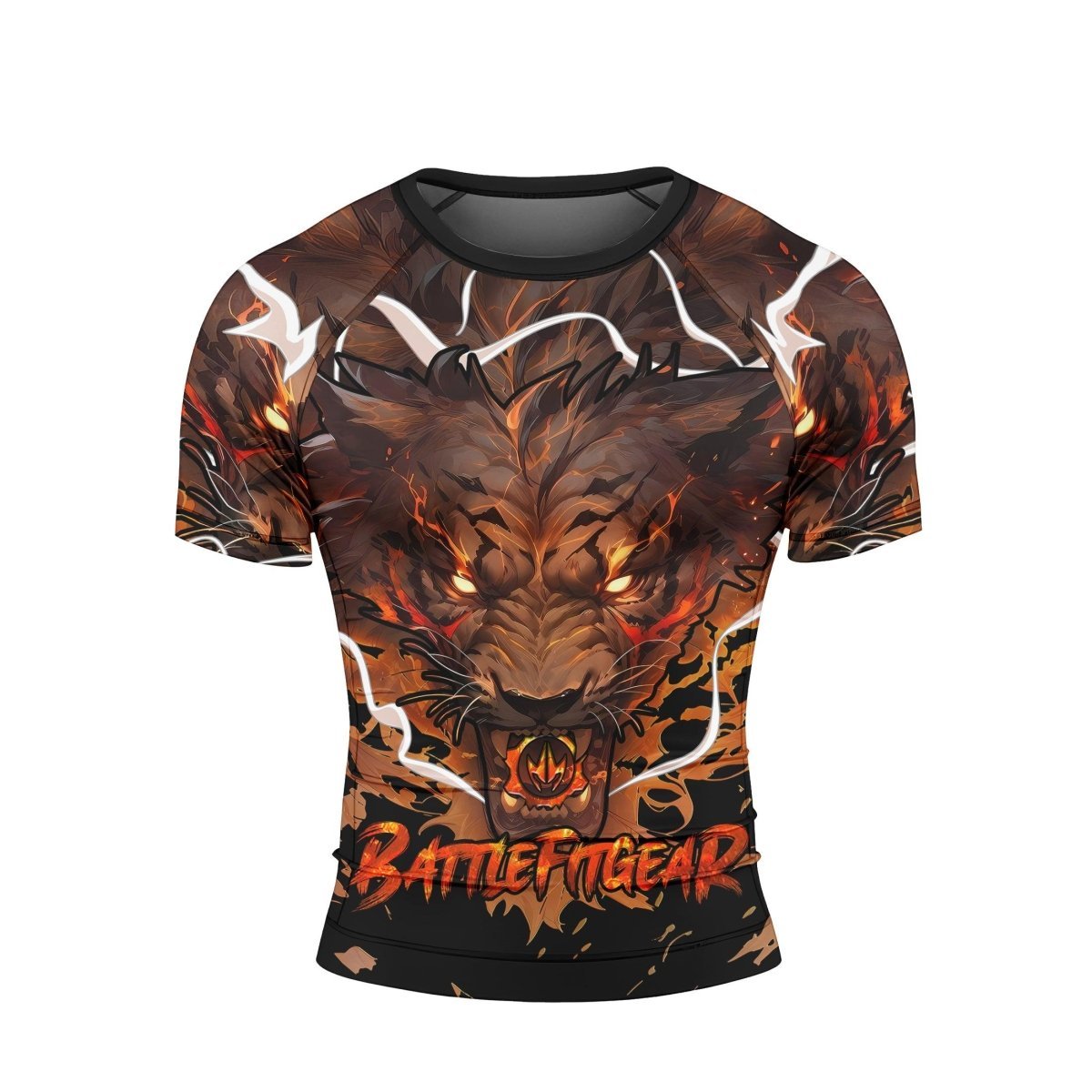 Thunder Lion Short Sleeve Rash Guard - BattleFitGear