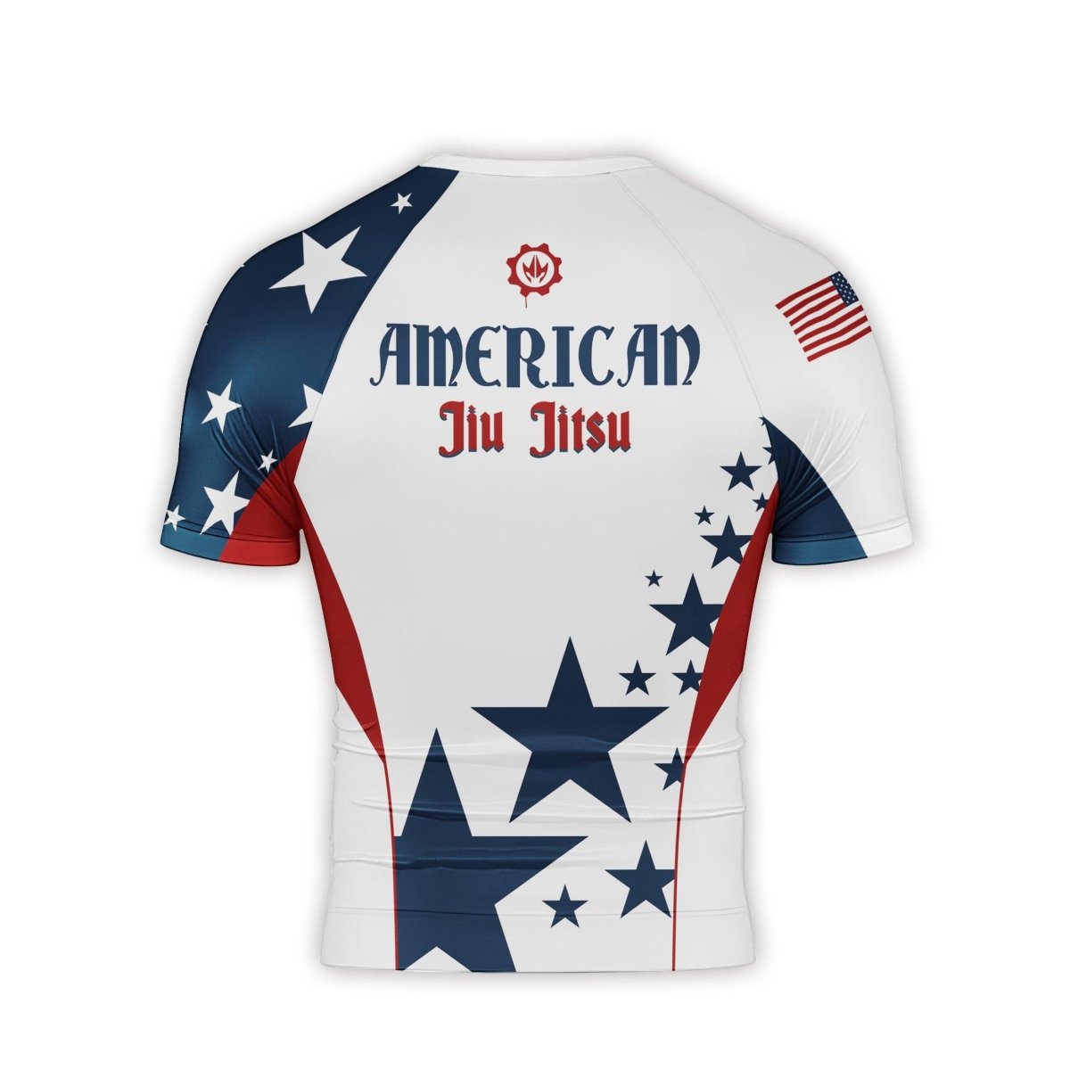 Personalized American Jiu Jitsu Short Sleeve Rash Guard - BattleFitGear