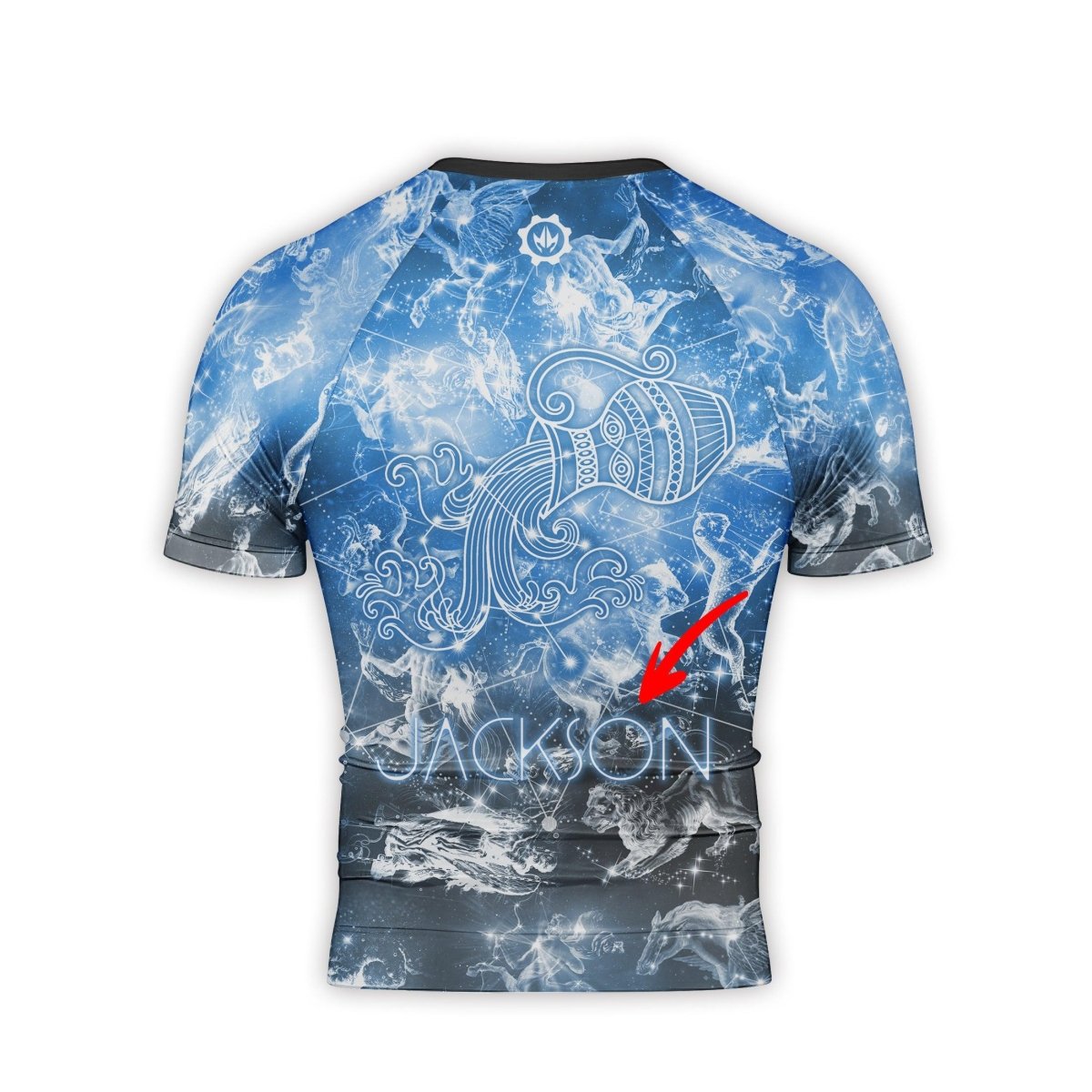 Personalized Zodiac Aquarius Short Sleeve Rash Guard - BattleFitGear