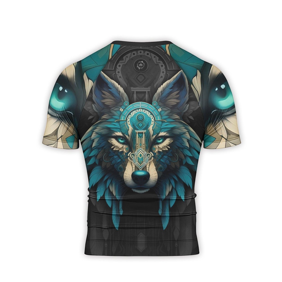 Wolf Tribal Men's Short Sleeve Rash Guard - BattleFitGear