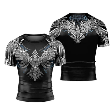 Muninn Eagle Men's Short Sleeve Rash Guard - BattleFitGear