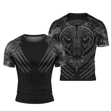 Viking Berserker Men's Short Sleeve Rash Guard - BattleFitGear