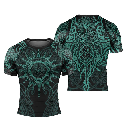 Viking Rune Celtic Men's Short Sleeve Rash Guard - BattleFitGear