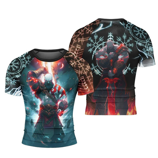 God Of War Short Sleeve Rash Guard Kratos Martial Art Shirt
