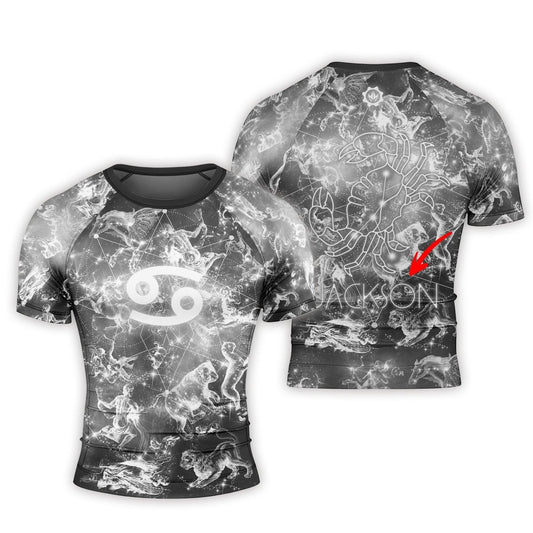 Personalized Zodiac Cancer Short Sleeve Rash Guard - BattleFitGear