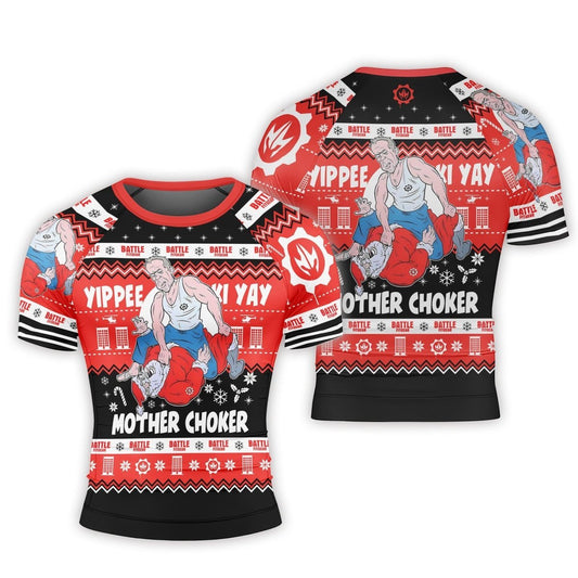 Yippe Ki - Yay Mother Choker Short Sleeve Rash Guard - BattleFitGear