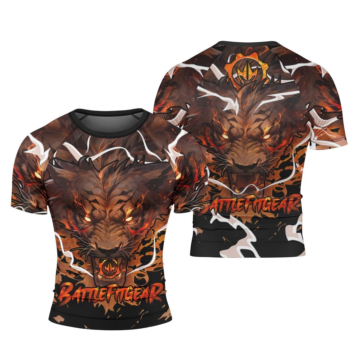 Thunder Lion Short Sleeve Rash Guard - BattleFitGear