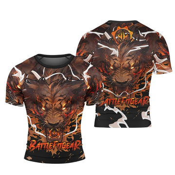 Thunder Lion Short Sleeve Rash Guard - BattleFitGear