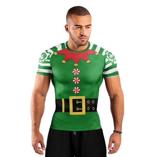 Santa's Elf Short Sleeve Rash Guard - BattleFitGear