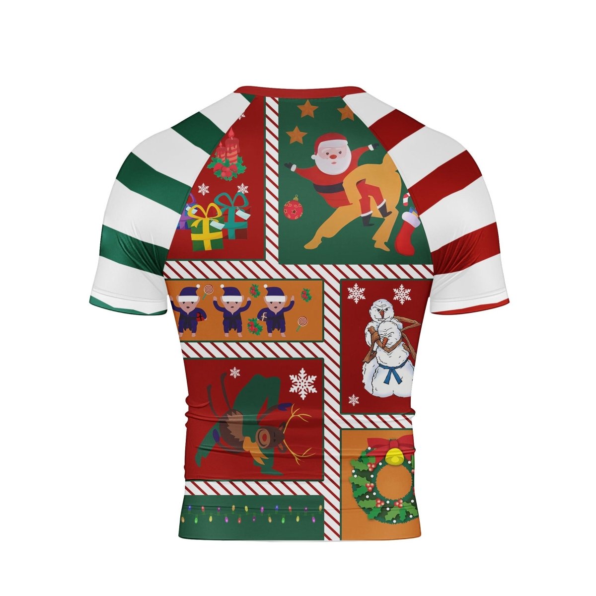 Jiu Jitsu Christmas Short Sleeve Rash Guard - BattleFitGear