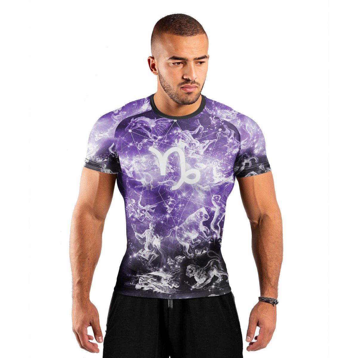 Personalized Zodiac Capricorn Short Sleeve Rash Guard - BattleFitGear