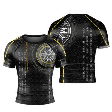 Viking Norse Rune Men's Short Sleeve Rash Guard - BattleFitGear