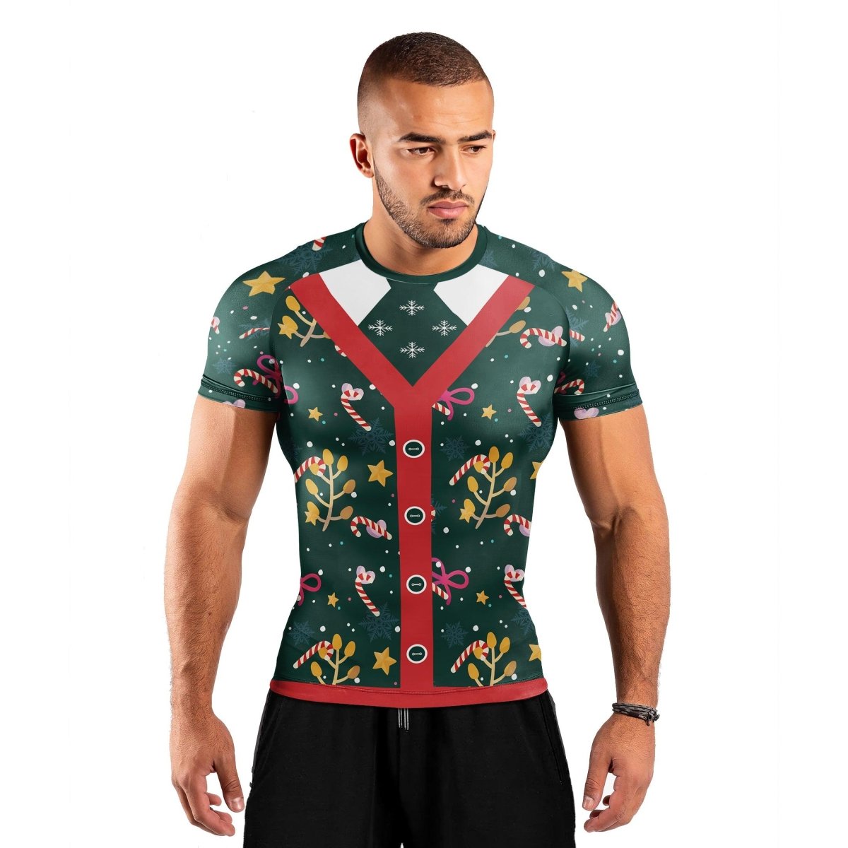 Merry Xmas Short Sleeve Rash Guard - BattleFitGear