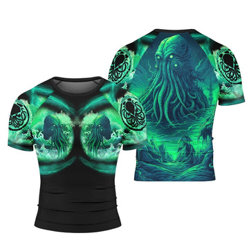 King Of DarkSea Cthulhu Short Sleeve Rash Guard - BattleFitGear