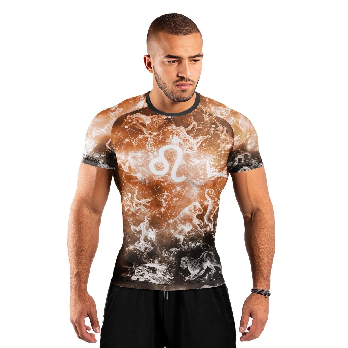 Personalized Zodiac Leo Short Sleeve Rash Guard - BattleFitGear