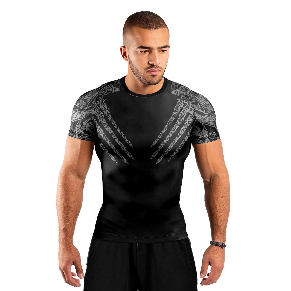 Viking Berserker Men's Short Sleeve Rash Guard - BattleFitGear