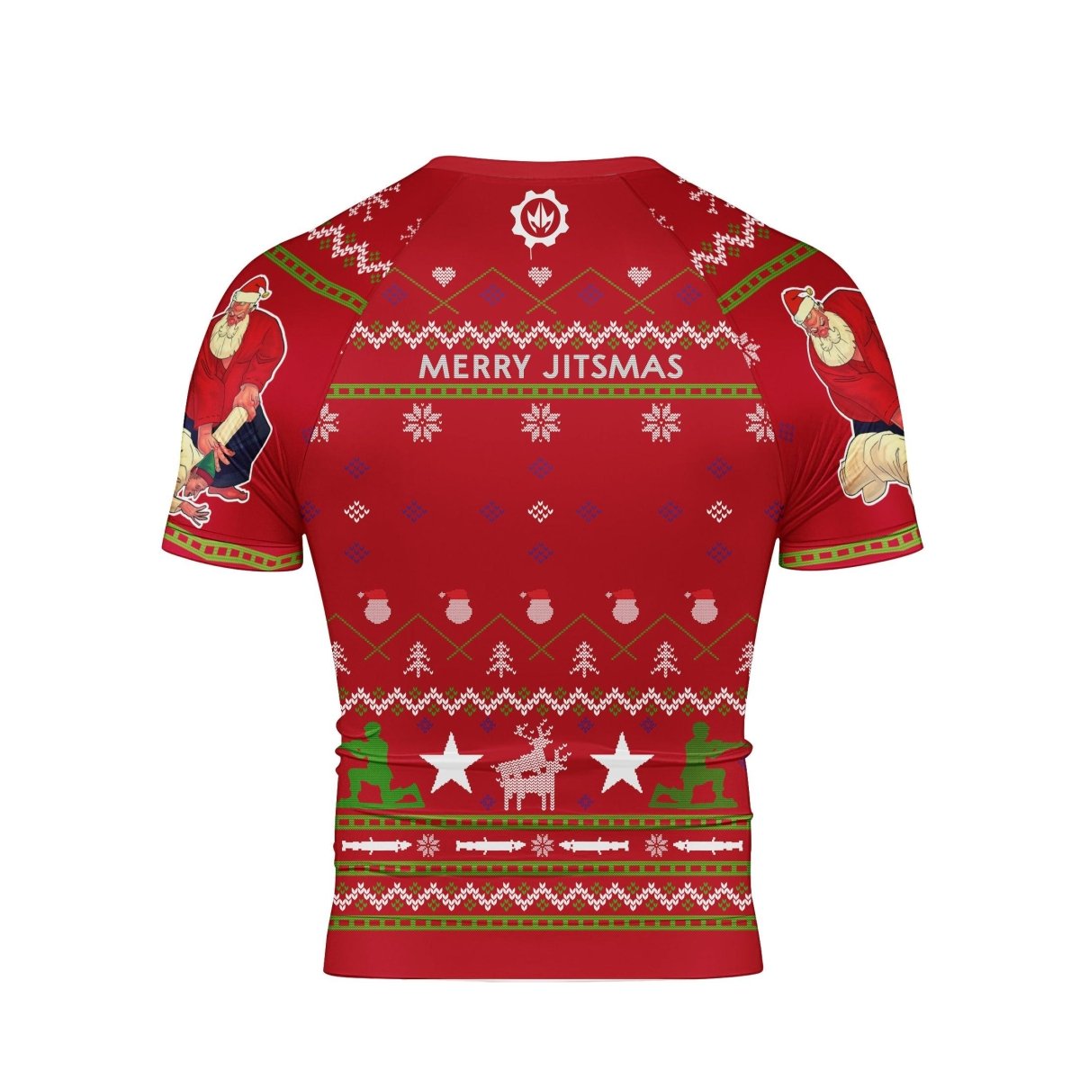 Santa Merry Jitsmas Short Sleeve Rash Guard - BattleFitGear