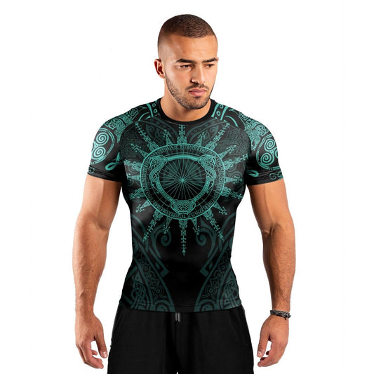 Viking Rune Celtic Men's Short Sleeve Rash Guard - BattleFitGear