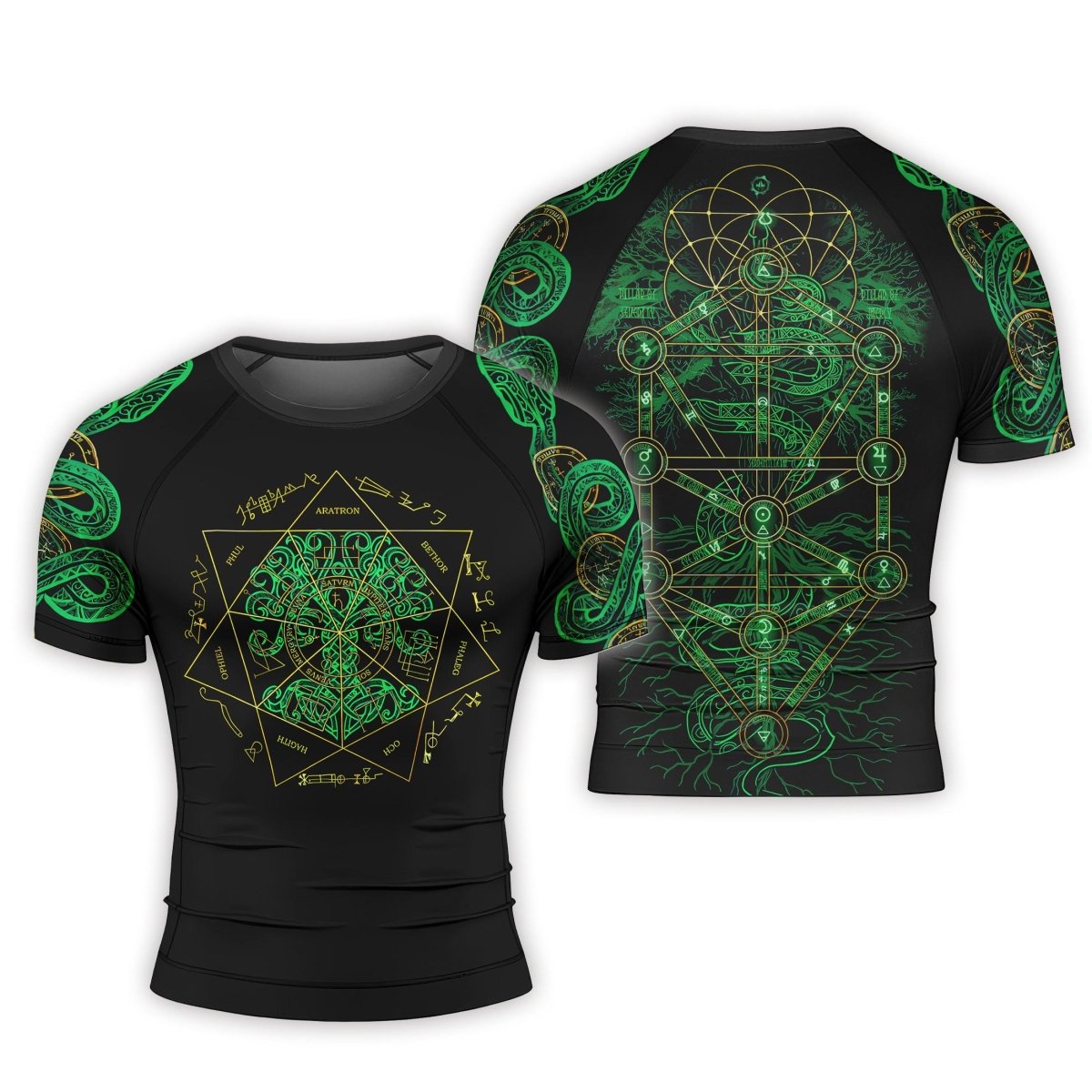 Viking World Tree Men's Short Sleeve Rash Guard - BattleFitGear