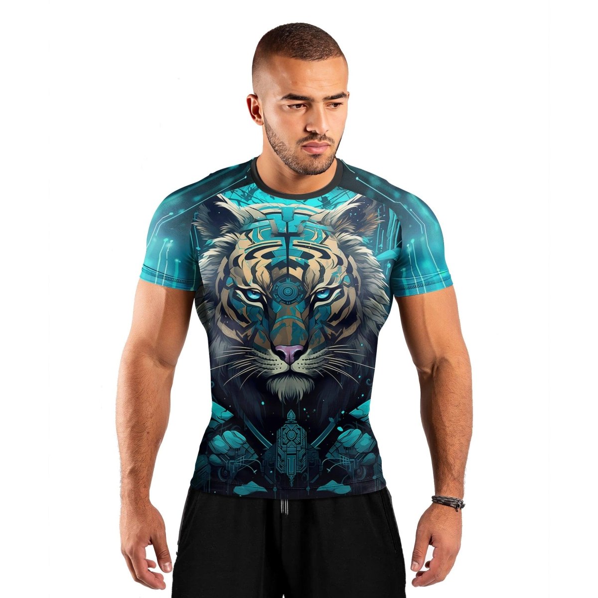 Tiger Light Men's Short Sleeve Rash Guard - BattleFitGear