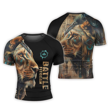 Acient Lion Men's Short Sleeve Rash Guard - BattleFitGear