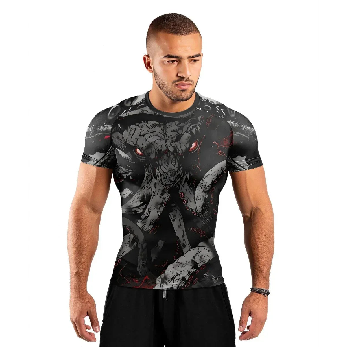 Darkness Cthulhu Men's Short Sleeve Rash Guard | Compression