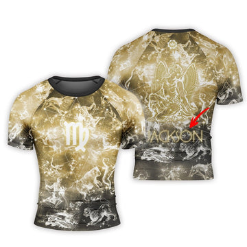 Personalized Zodiac Virgo Short Sleeve Rash Guard - BattleFitGear