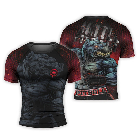 Pitbull Men's Short Sleeve Rash Guard - BattleFitGear