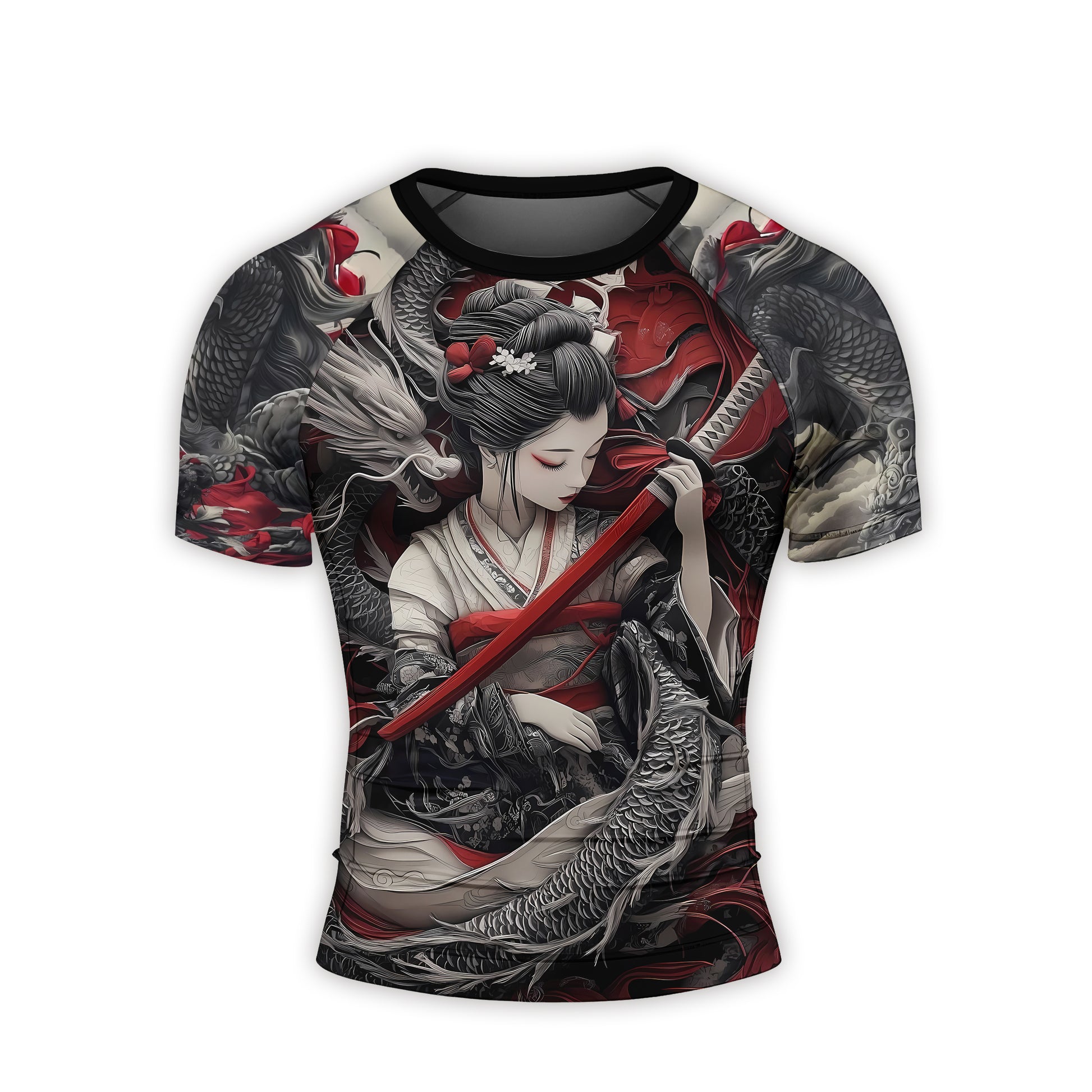 Geisha Samurai Men's Short Sleeve Rash Guard
