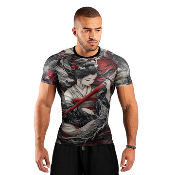 Geisha Samurai Men's Short Sleeve Rash Guard