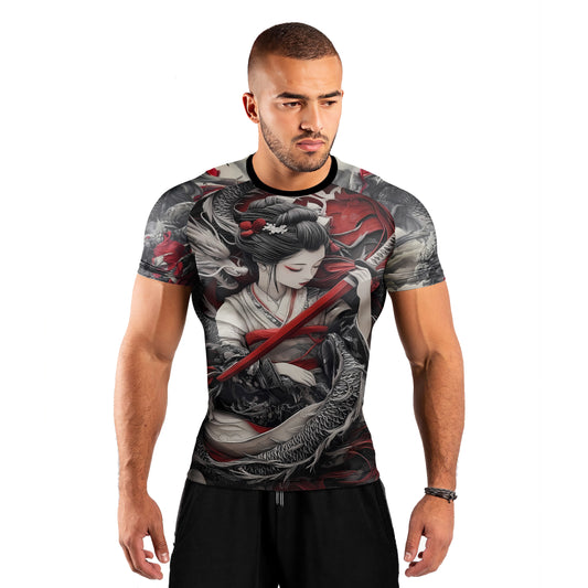 Geisha Samurai Men's Short Sleeve Rash Guard