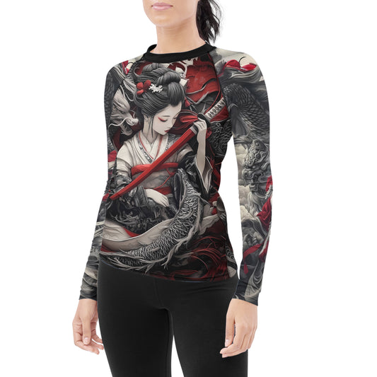 Geisha Samurai Women's Long Sleeve Rash Guard