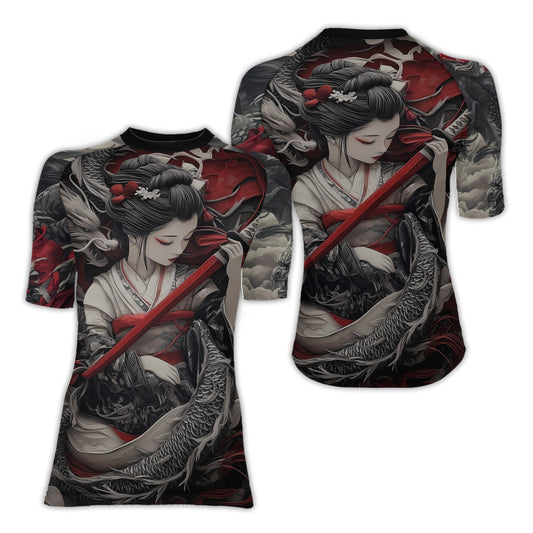 Geisha Samurai Women's Short Sleeve Rash Guard