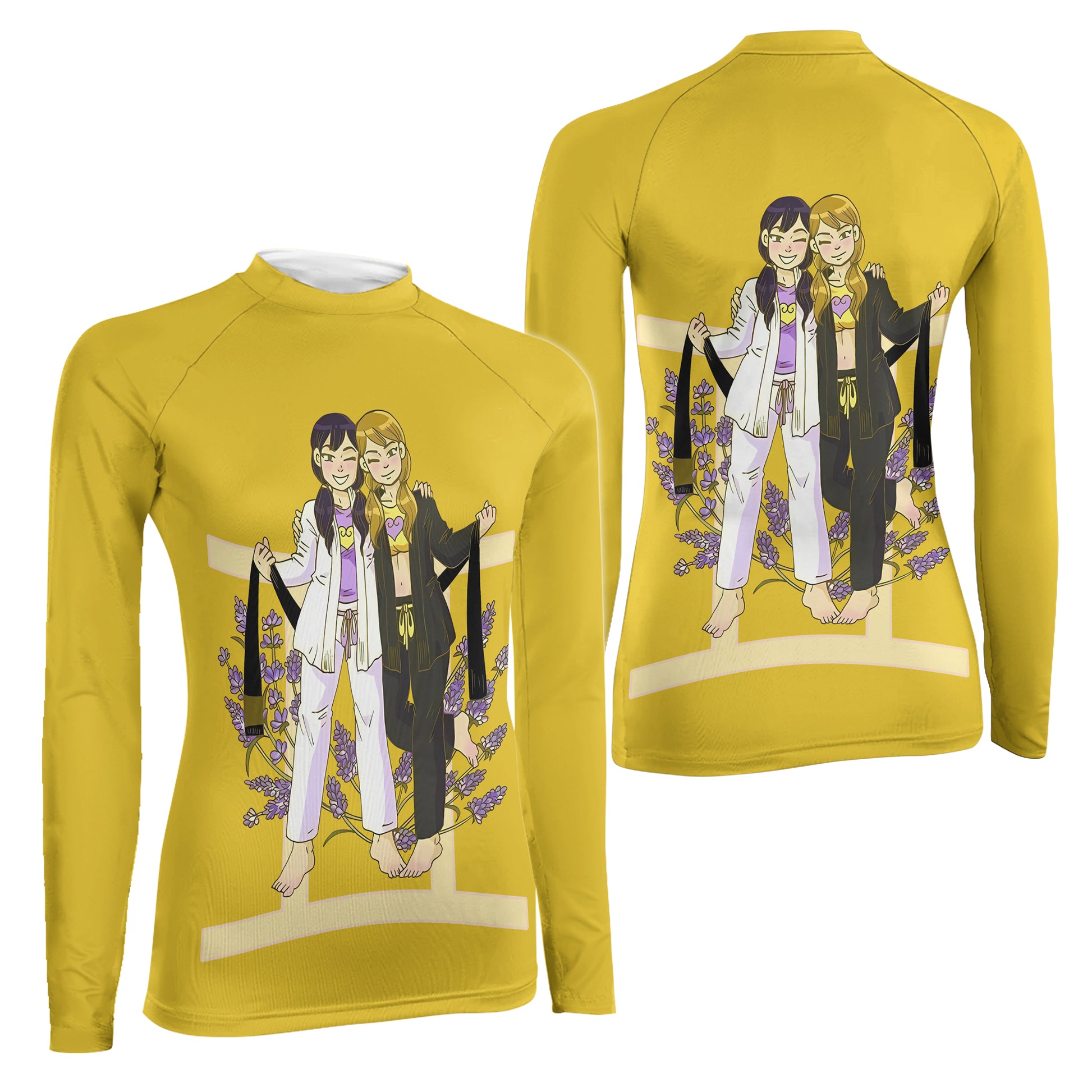 Gemini Zodiac Mom Women's Long Sleeve Rash Guard