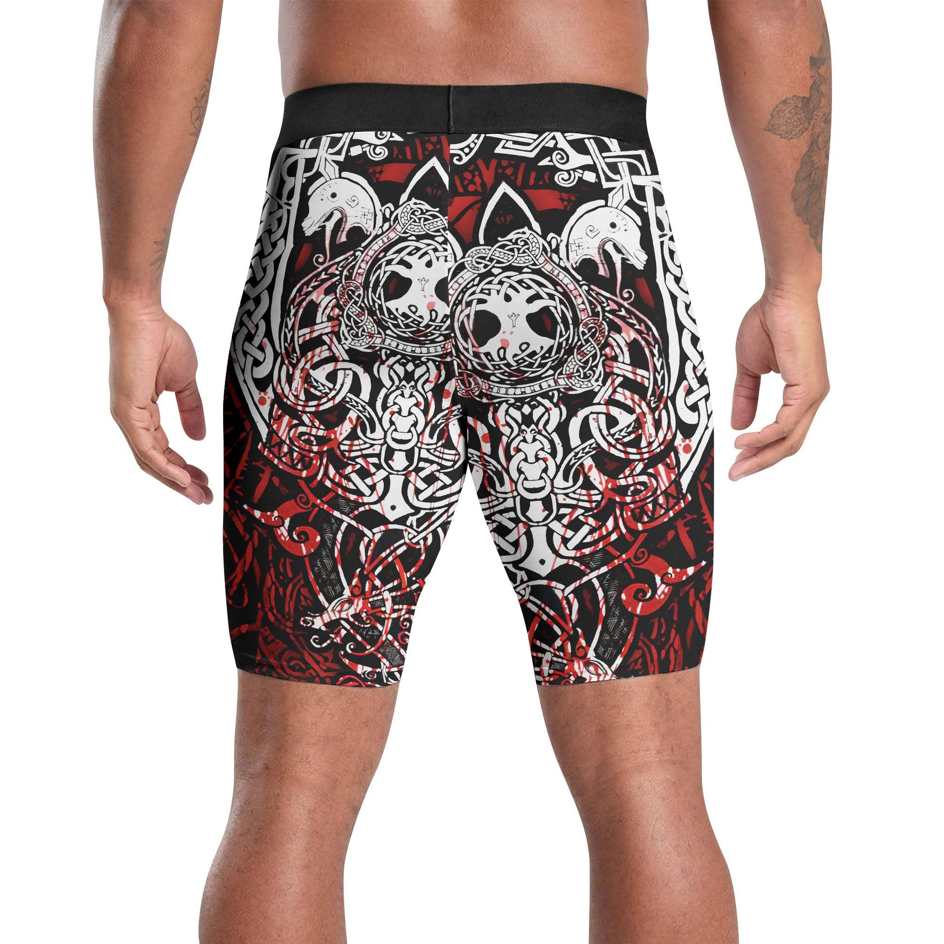 Geri & Freki Blood Tattoo Viking Compression Shorts