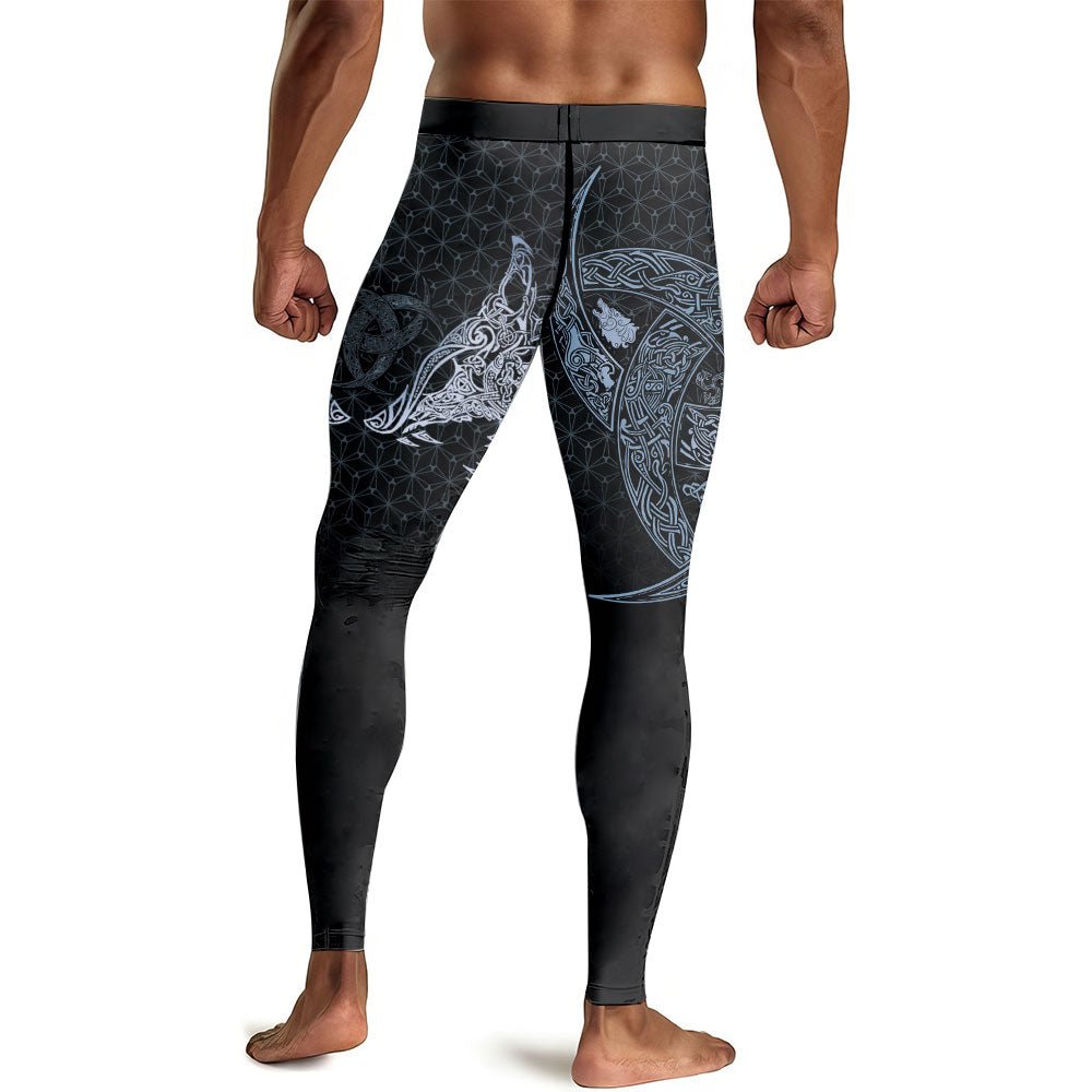 Geri & Freki Tattoo Viking Men's Compression Leggings - BattleFitGear