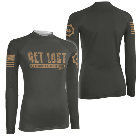 Get Lost Is A Destination Women's Long Sleeve Rash Guard