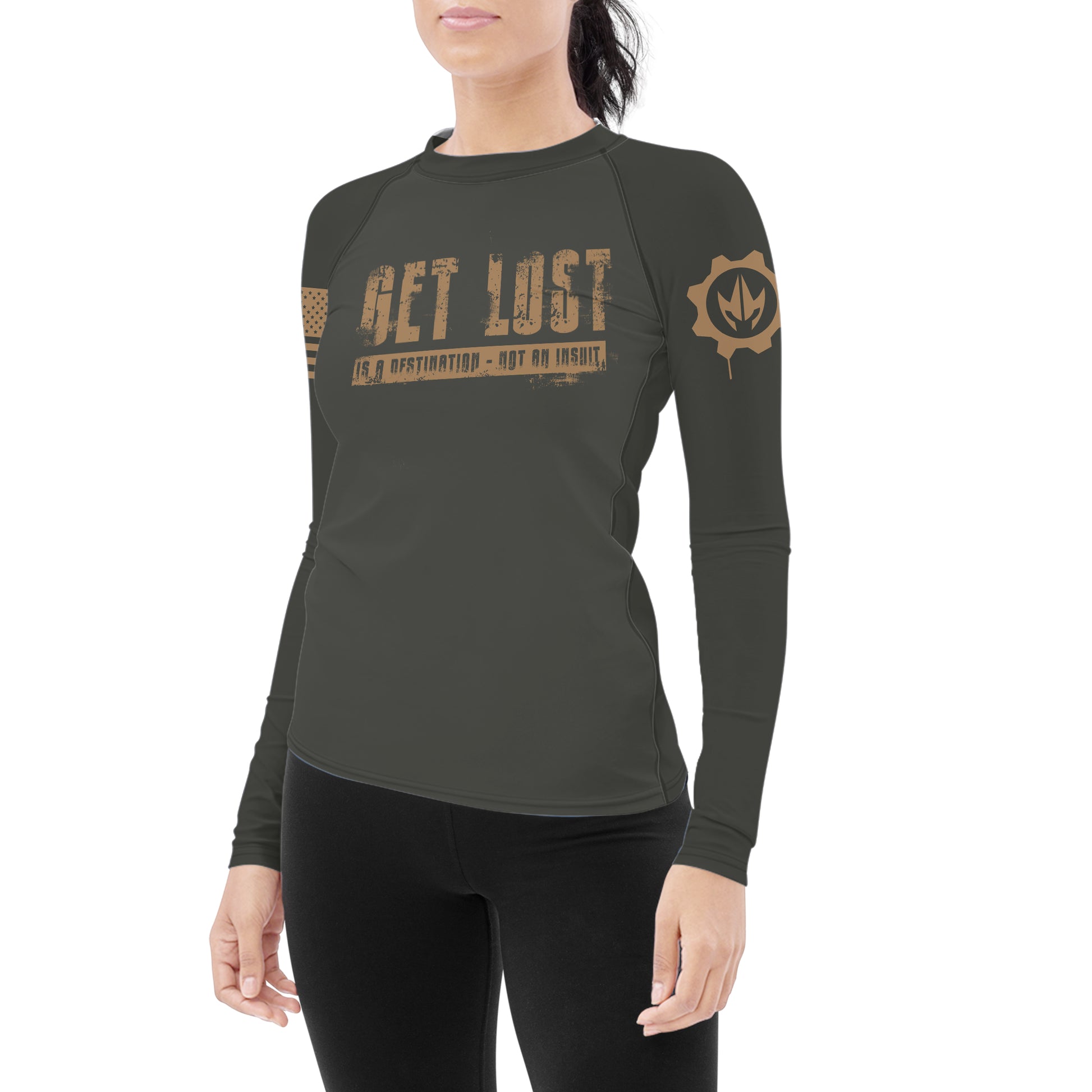 Get Lost Is A Destination Women's Long Sleeve Rash Guard