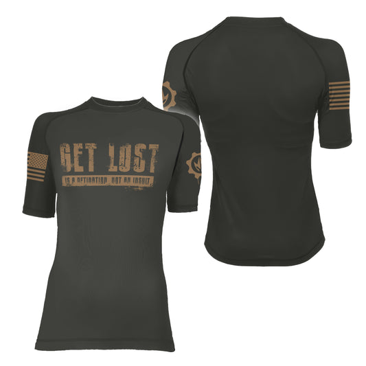 Get Lost Is A Destination Women's Short Sleeve Rash Guard